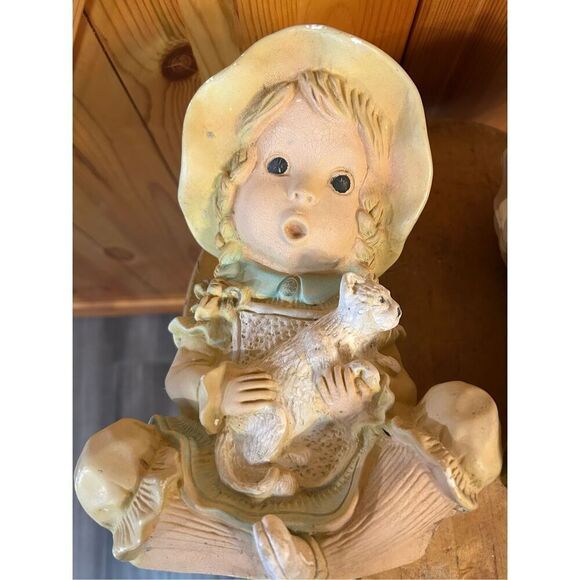 Alice & Andy Chalkware Statues Lawn Ornaments Universal Statuary 1974 - Picture 7 of 14